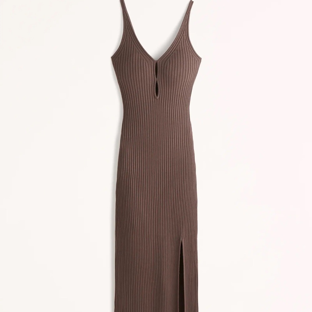 A&F Elevated Keyhole Ribbed Knit Dress